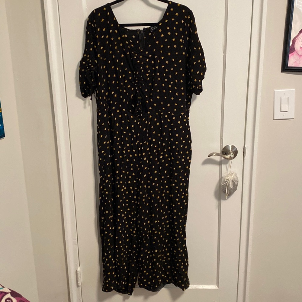 Eloquii Printed Cinched Jumpsuit